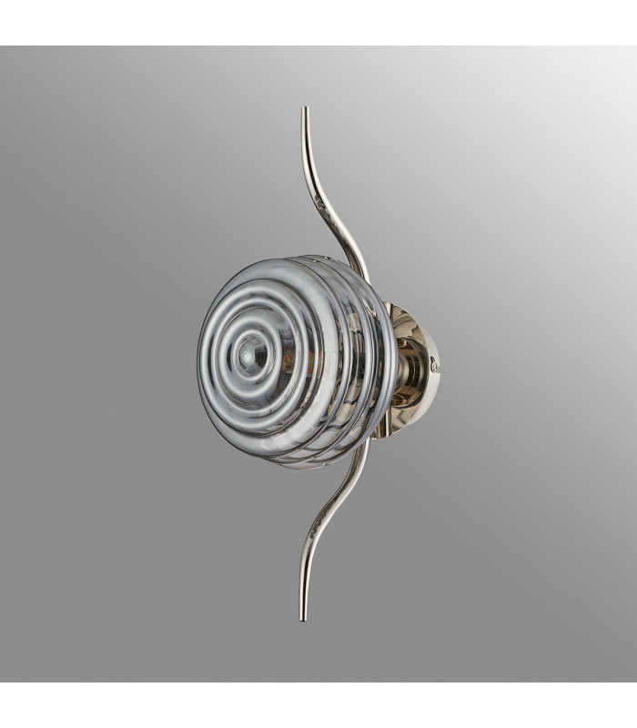 Astoria 1 Light Wall/Flush Light 160mm Glass Polished Nickel/Smoke-7