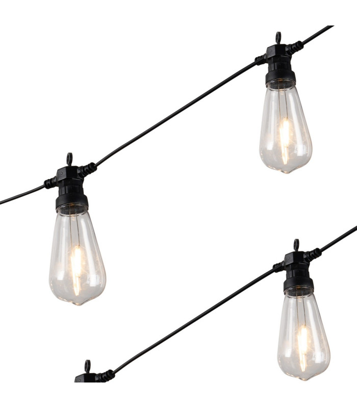 Flushing Festoon 24V DC Total 3.6W LED 2700K 1m 2 x 0.15mm² PVC Lead Cable 50cm Bulb Spacing Male Connector IP44 -6