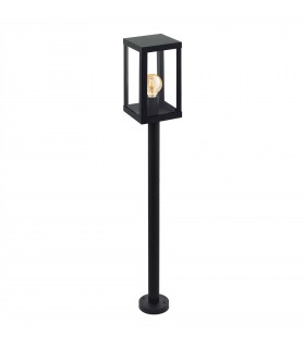 1 Light Outdoor Bollard Lantern Black IP44, E27 - 1