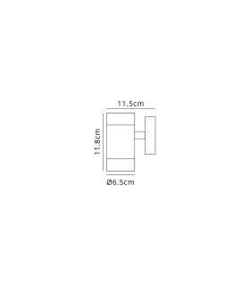 Flushing Cylinder 24V DC Up or Down Wall Light 3W LED 3000K c/w 2m Fly Lead Male Connection IP44 Anthracite -2