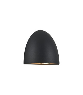 Flushing Domed 24V DC Wall Light 3W LED 3000K c/w 2m Fly Lead 2 x 0.75mm² PVC Cable Male Connection IP44 Anthracite -1