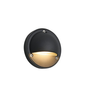Flushing Round 24V DC Wall/Step Light 1.2W LED 3000K c/w 1m 2 x 0.3mm² PVC Cable Male Connection IP44 Anthracite -1