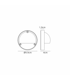 Flushing Round 24V DC Wall/Step Light 1.2W LED 3000K c/w 1m 2 x 0.3mm² PVC Cable Male Connection IP44 Anthracite -2