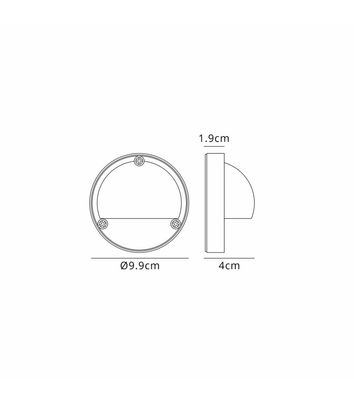 Flushing Round 24V DC Wall/Step Light 1.2W LED 3000K c/w 1m 2 x 0.3mm² PVC Cable Male Connection IP44 Anthracite -2