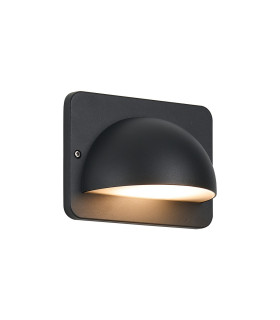 Flushing Rectangular 24V DC Wall Light 6W LED 3000K c/w 1m 2 x 0.75mm² PVC Cable Male Connection IP44 Anthracite -1