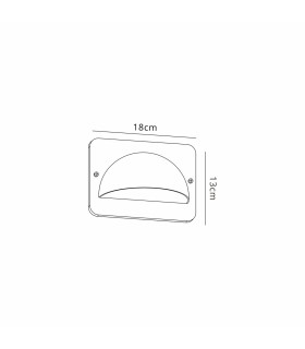 Flushing Rectangular 24V DC Wall Light 6W LED 3000K c/w 1m 2 x 0.75mm² PVC Cable Male Connection IP44 Anthracite -2