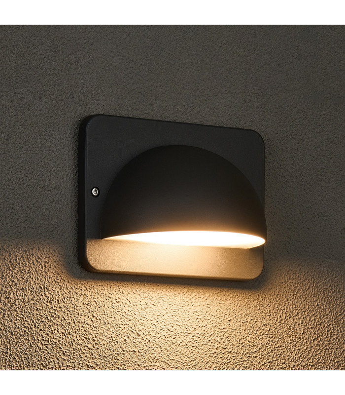 Flushing Rectangular 24V DC Wall Light 6W LED 3000K c/w 1m 2 x 0.75mm² PVC Cable Male Connection IP44 Anthracite -3