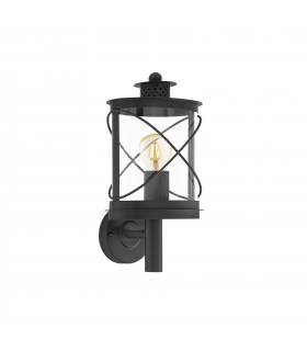 1 Light Outdoor Wall Light Black IP44, E27 - 1