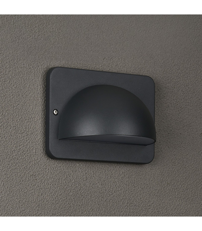 Flushing Rectangular 24V DC Wall Light 6W LED 3000K c/w 1m 2 x 0.75mm² PVC Cable Male Connection IP44 Anthracite -9