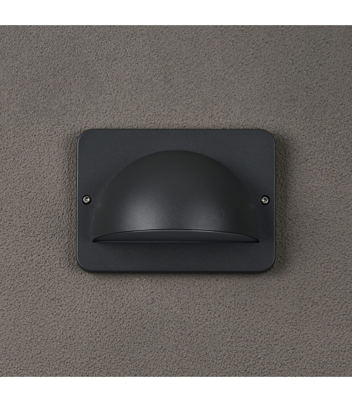Flushing Rectangular 24V DC Wall Light 6W LED 3000K c/w 1m 2 x 0.75mm² PVC Cable Male Connection IP44 Anthracite -11