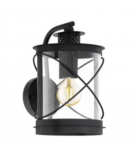 1 Light Outdoor Wall Light Black IP44, E27 - 1