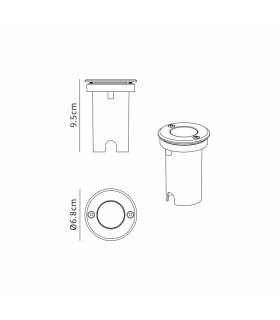 Flushing 68mm 24V DC In-Ground LED Spotlight 3W LED 3000K c/w 1m Cable IP65 -2