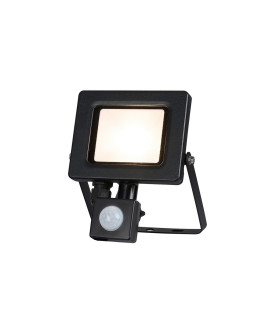 Flushing Floodlight PIR Sensor 24V DC 8W LED 3000K c/w 1m 2 x 0.75mm² PVC Cable Male Connection IP44 Black -1