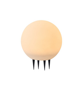 Flushing 30cm Ball Light Ground Spike 24V DC 5W LED 3000K 520lm c/w 1m Cable Male Connection IP44 White -1