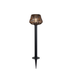 Flushing Rattan Plastic Shade Postlamp c/w Ground Spike/Base Mount 24V DC 1 x E27 c/w 1m Cable-1