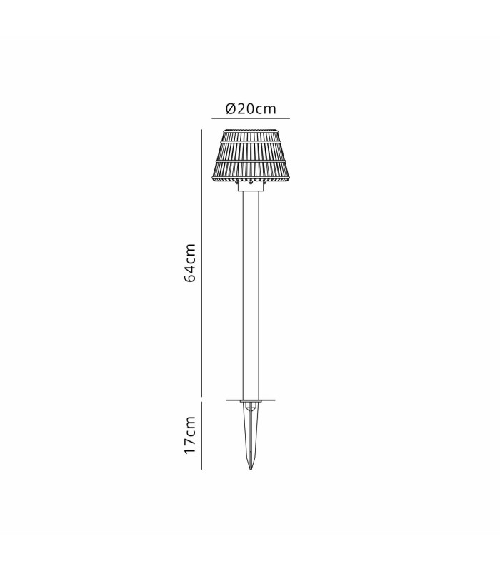 Flushing Rattan Plastic Shade Postlamp c/w Ground Spike/Base Mount 24V DC 1 x E27 c/w 1m Cable-2