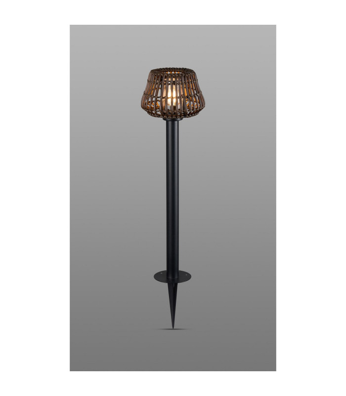 Flushing Rattan Plastic Shade Postlamp c/w Ground Spike/Base Mount 24V DC 1 x E27 c/w 1m Cable-3