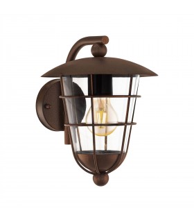 1 Light Outdoor Wall Lantern Brown IP44, E27 - 1