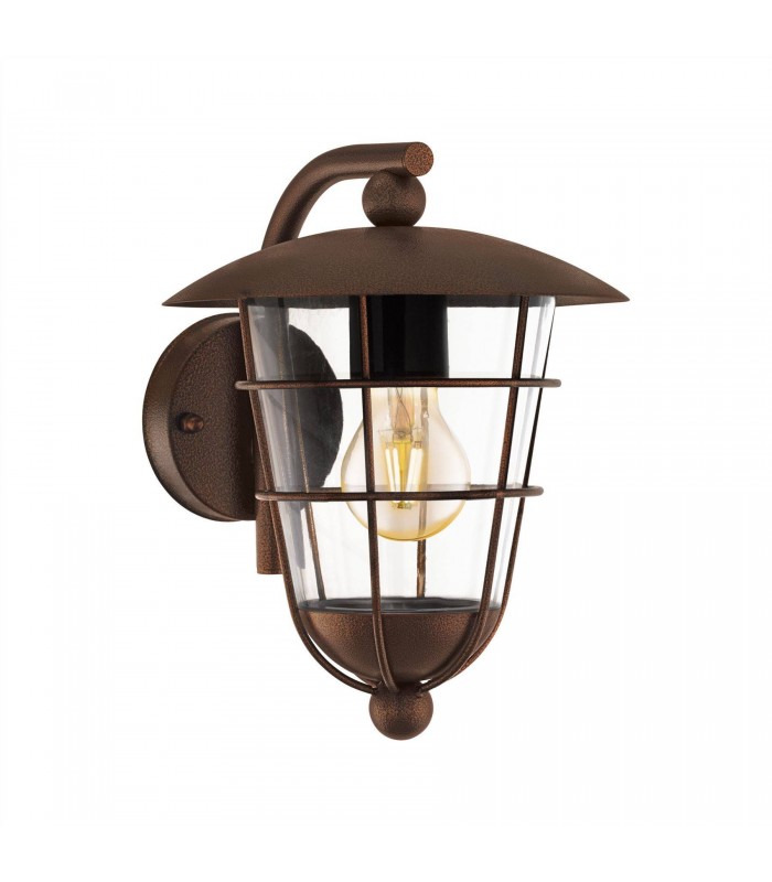1 Light Outdoor Wall Lantern Brown IP44, E27 - 1