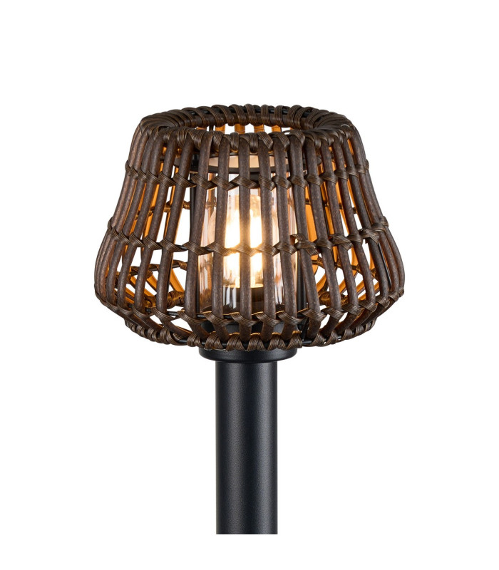 Flushing Rattan Plastic Shade Postlamp c/w Ground Spike/Base Mount 24V DC 1 x E27 c/w 1m Cable-5