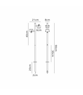 Flushing 24V DC Post Spot 2 in 1 Ground Spike/Fixed Base 2 x 3W LED 3000K c/w 2m Cable Male Connection-2