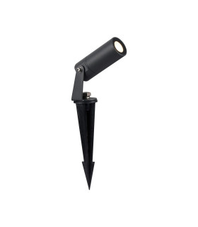 Flushing 24V DC Spotlight 2 in 1 Ground Spike/Fixed Base 3W LED 3000K c/w 1m Cable Male Connection IP65 Anthracite -1