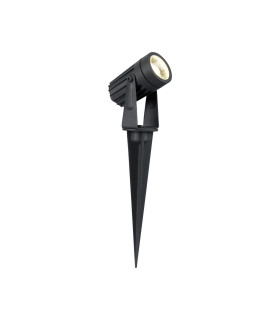 Flushing Ground Spike 24V DC Spotlight 3W LED 3000K c/w 1m 2 x 0.75mm² PVC Cable Male Connection IP65 Anthracite -1