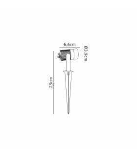 Flushing Ground Spike 24V DC Spotlight 3W LED 3000K c/w 1m 2 x 0.75mm² PVC Cable Male Connection IP65 Anthracite -2