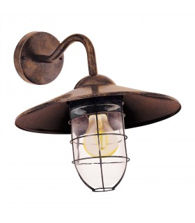 1 Light Outdoor Wall Downlight Antique Copper IP44, E27 - 1