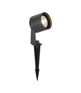 Flushing 24V DC Spotlight 2 in 1 Ground Spike/Fixed Base 6W LED 3000K c/w 1m Cable Male Connection IP65 Anthracite -1