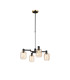 Worcester Swing Arm Telescopic Pendant 4 Light E14 Brass/Satin Black/Amber Striped Cylinder Glass-1
