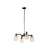 Worcester Swing Arm Telescopic Pendant 4 Light E14 Brass/Satin Black/Amber Striped Cylinder Glass-5