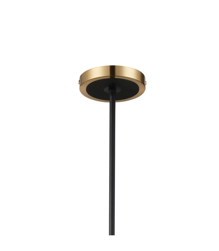Worcester Swing Arm Telescopic Pendant 4 Light E14 Brass/Satin Black/Amber Striped Cylinder Glass-6