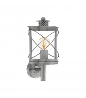 1 Light Outdoor Wall Light Antique Silver IP44, E27 - 1