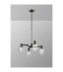 Worcester Swing Arm Telescopic Pendant 4 Light E14 Brass/Satin Black/Clear Striped Cylinder Glass-3