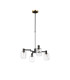 Worcester Swing Arm Telescopic Pendant 4 Light E14 Brass/Satin Black/Clear Striped Cylinder Glass-5