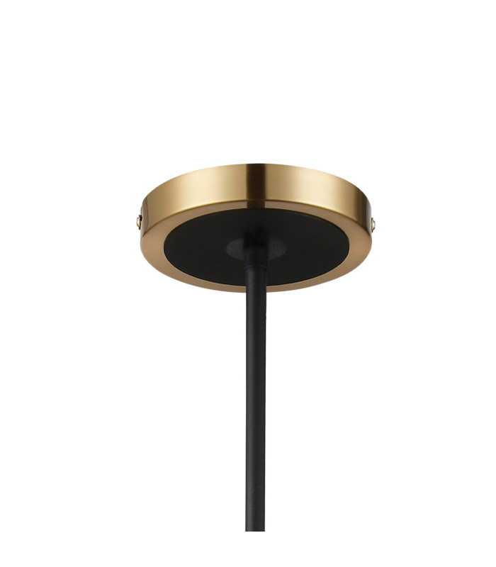Worcester Swing Arm Telescopic Pendant 4 Light E14 Brass/Satin Black/Clear Striped Cylinder Glass-6