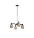 Worcester Swing Arm Telescopic Pendant 4 Light E14 Brass/Satin Black/Smoke Striped Cylinder Glass-1