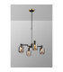 Worcester Swing Arm Telescopic Pendant 4 Light E14 Brass/Satin Black/Smoke Striped Cylinder Glass-3