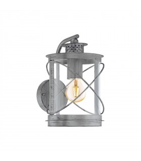 1 Light Outdoor Wall Light Antique Silver IP44, E27 - 1