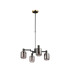 Worcester Swing Arm Telescopic Pendant 4 Light E14 Brass/Satin Black/Smoke Striped Cylinder Glass-5