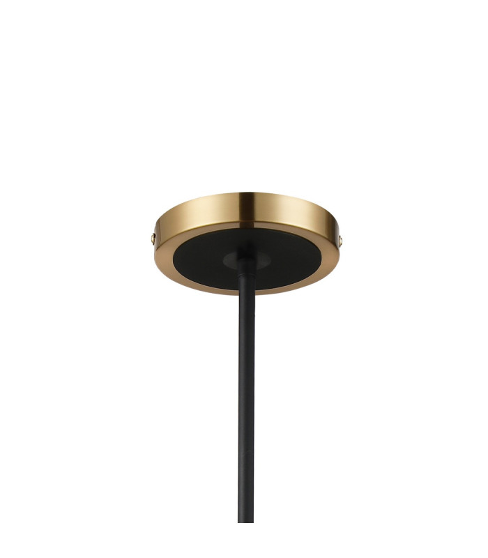 Worcester Swing Arm Telescopic Pendant 4 Light E14 Brass/Satin Black/Smoke Striped Cylinder Glass-6