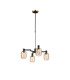 Worcester Swing Arm Telescopic Pendant 4 Light E14 Brass/Satin Black/Amber Twisted Cylinder Glass-1