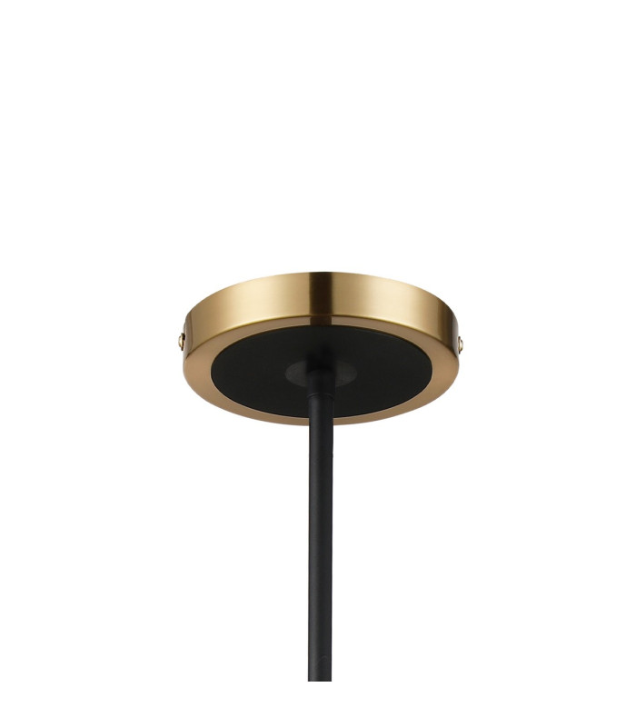 Worcester Swing Arm Telescopic Pendant 4 Light E14 Brass/Satin Black/Amber Twisted Cylinder Glass-8