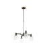 Worcester Swing Arm Telescopic Pendant 4 Light E14 Brass/Satin Black/Clear Twisted Cylinder Glass-5