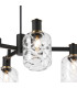 Worcester Swing Arm Telescopic Pendant 4 Light E14 Brass/Satin Black/Clear Twisted Cylinder Glass-6