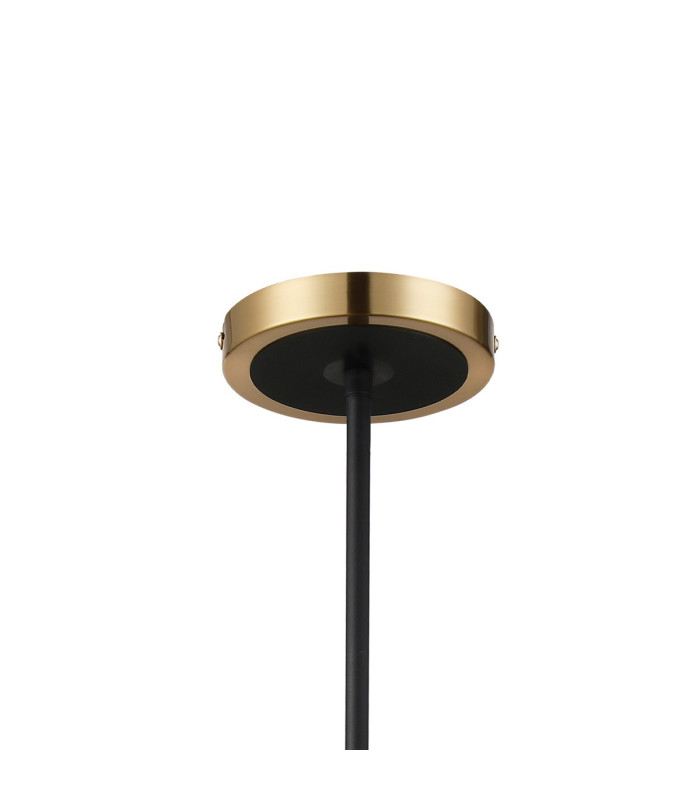 Worcester Swing Arm Telescopic Pendant 4 Light E14 Brass/Satin Black/Clear Twisted Cylinder Glass-8