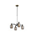 Worcester Swing Arm Telescopic Pendant 4 Light E14 Brass/Satin Black/Smoke Twisted Cylinder Glass-1
