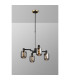 Worcester Swing Arm Telescopic Pendant 4 Light E14 Brass/Satin Black/Smoke Twisted Cylinder Glass-3