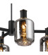 Worcester Swing Arm Telescopic Pendant 4 Light E14 Brass/Satin Black/Smoke Twisted Cylinder Glass-6